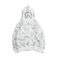 Bathing Ape Hoodie Starry Sky Sweater Black and White Starry Sky Blue Shark Hat Printed Casual Hooded Sweater
