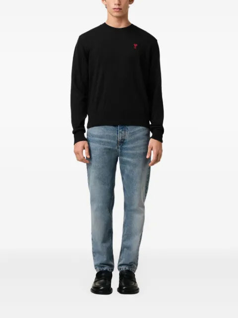 AMI Paris logo-embroidered wool jumper