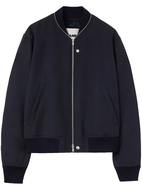 Jil Sander zip-embellished wool bomber jacket