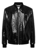 Philipp Plein crocodile-effect leather bomber jacket