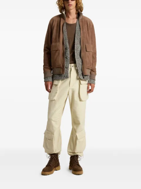 Woolrich ribbed-cuff suede bomber