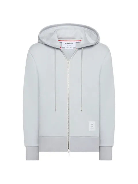 Thom Browne loopback jersey 4-Bar zip up hoodie