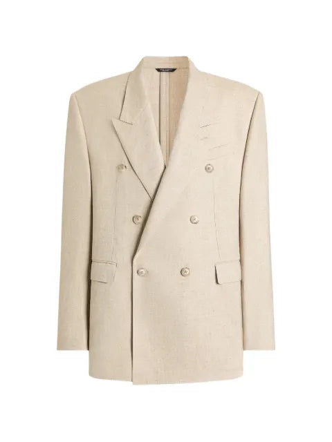 Dolce & Gabbana double-breasted tweed-effect silk and hemp jacket