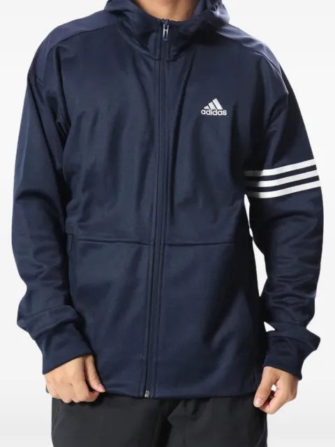 adidas logo-print zip-up hoodie