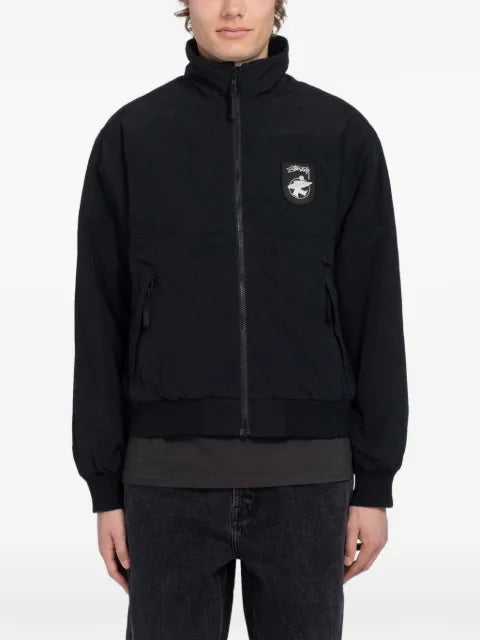 Stüssy logo-patch fleece-lined jacket