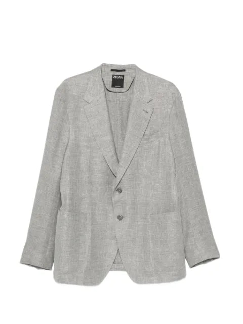 Zegna single-breasted linen blazer