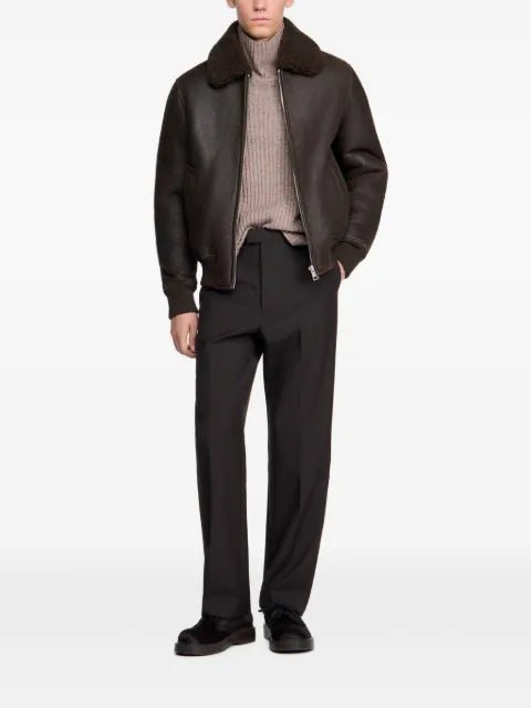 SANDRO shearling wing-collar jacket