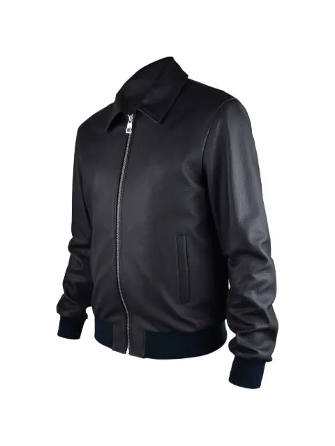 Billionaire zip-up leather jacket