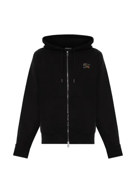 Burberry embroidered zip-up hoodie