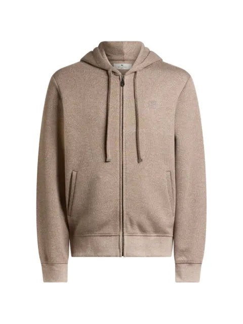 ETRO knit jacquard hooded sweatshirt with Arnica motif