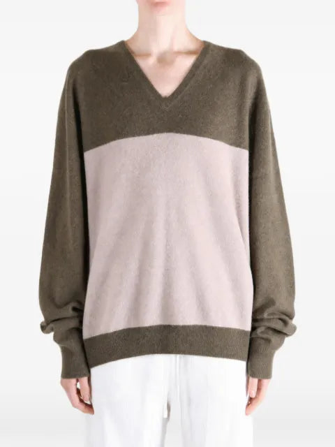Frenckenberger V-neck colour-block sweater