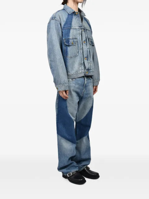 Dear BORO 1985 faded-effect paneled denim jacket
