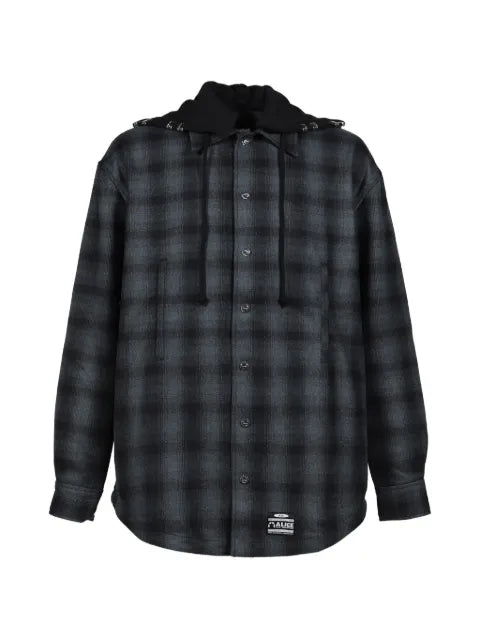 ALICE HOLLYWOOD oversize hooded flannel shirt jacket