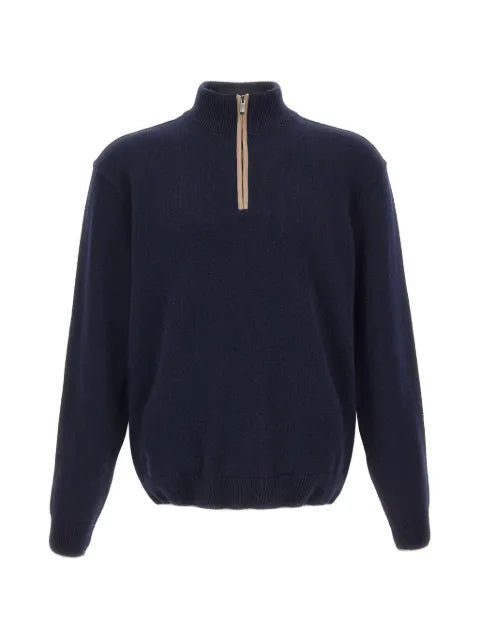 Paul & Shark half-zip contrast-trim sweater