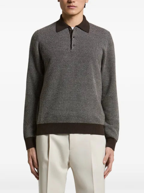 Peserico fine-knit polo-collar sweater