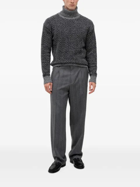 HUGO relaxed-fit turtleneck sweater with herringbone knit