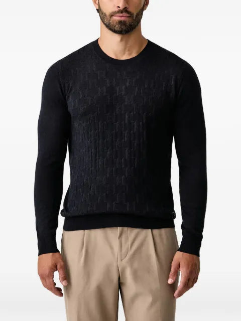 Karl Lagerfeld monogram-jacquard sweater