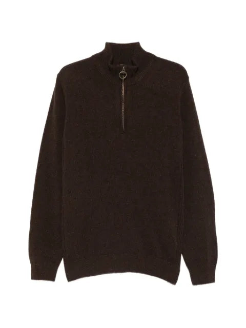 Barbour Holden tartan-patch half-zip sweater