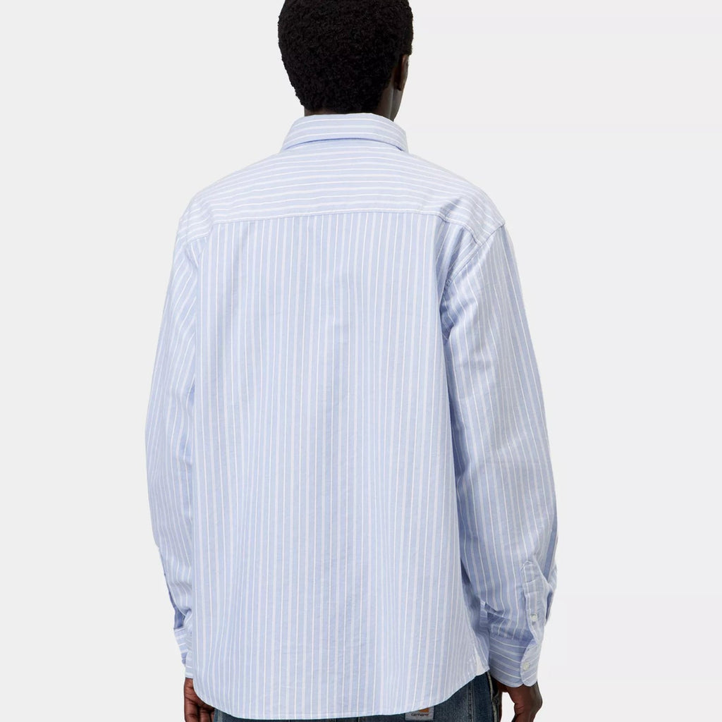 Carhartt WIP L/S Kanan Shirt: Kanan Stripe, Bleach