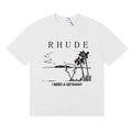 Rhude I Need A Getaway Beach Palm Tree Graphic White Oversized T‑Shirt ****