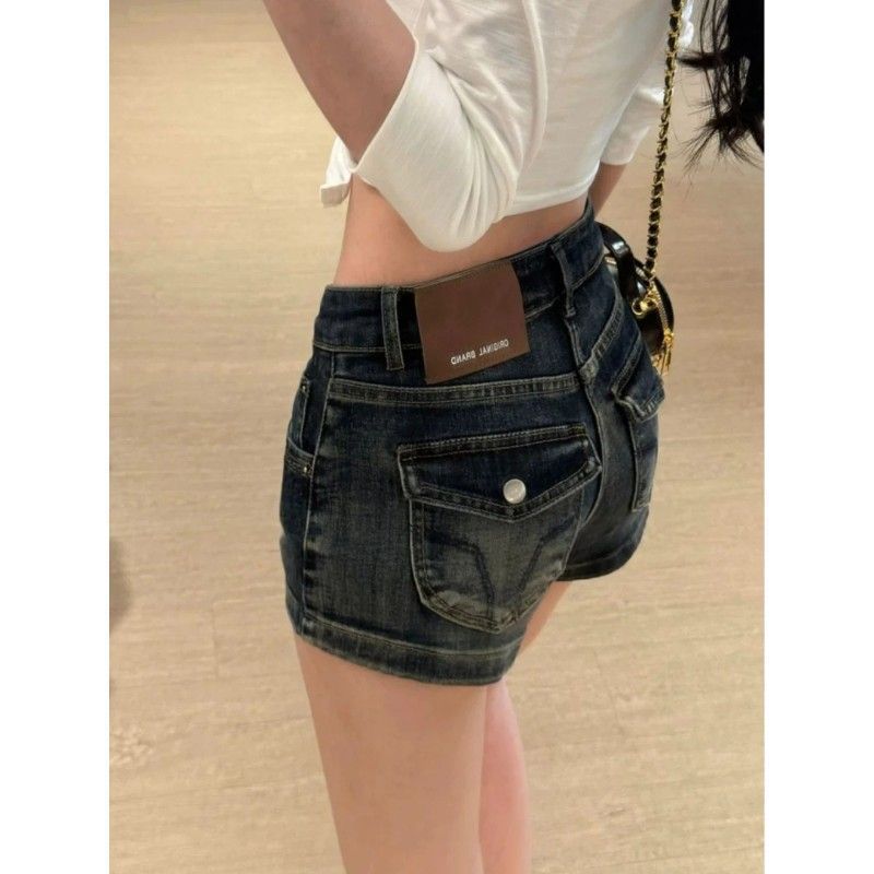 High Waist Butt Lifting Denim Shorts Slim Fit Hot Pants Y2K Streetwear