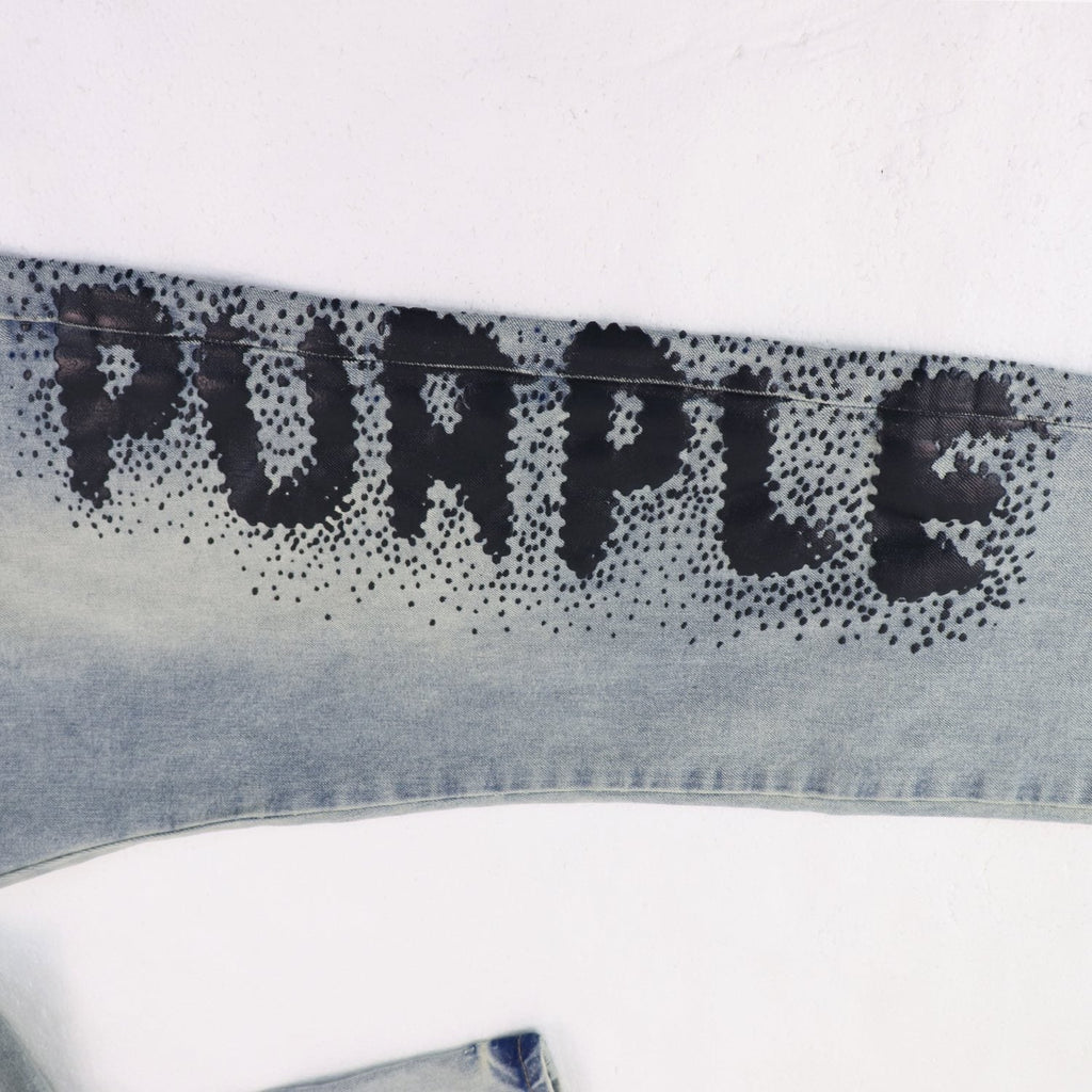 Purple Brand Light Blue Washed Graphic Jeans