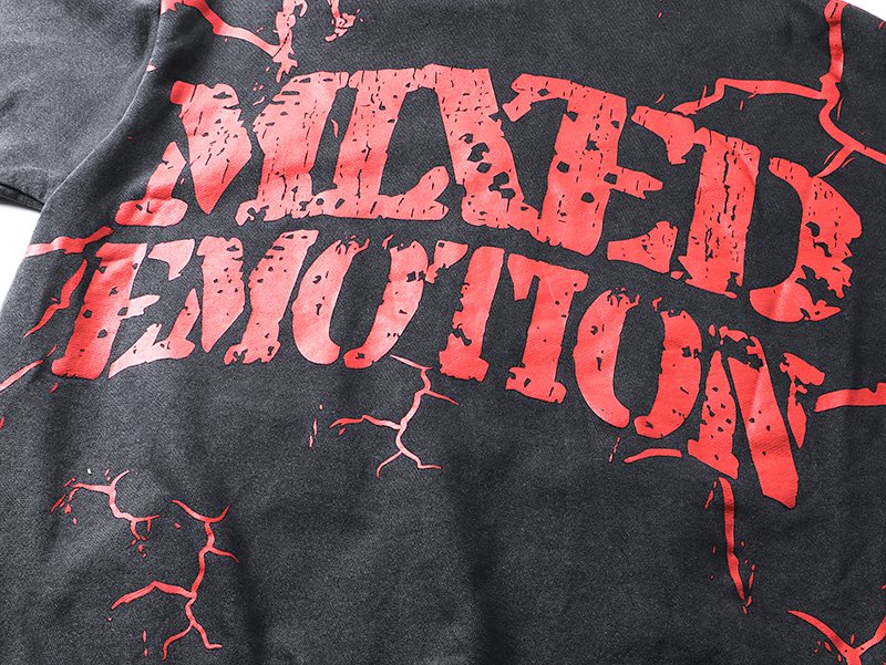 MIXED EMOTION Red Graphic Zip Hoodie