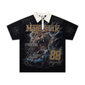 MAJESTIK Black Racing Graphic Polo Shirt