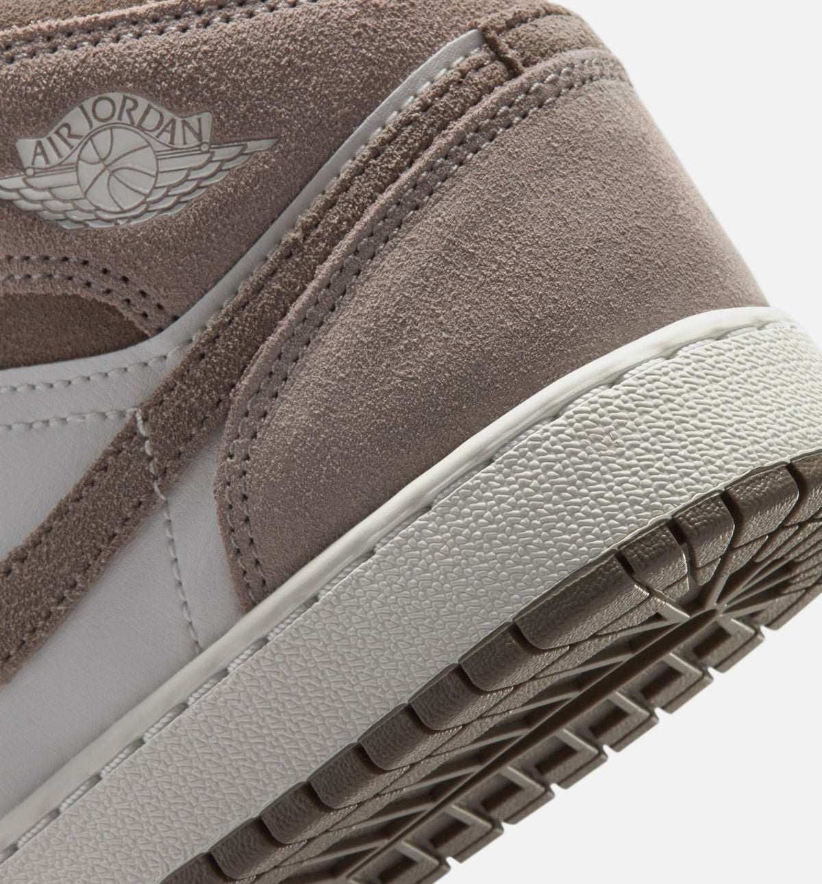 Air Jordan 1 Mid – Grade School Lifestyle Shoe in Enigma Stone/Olive Grey/Summit White