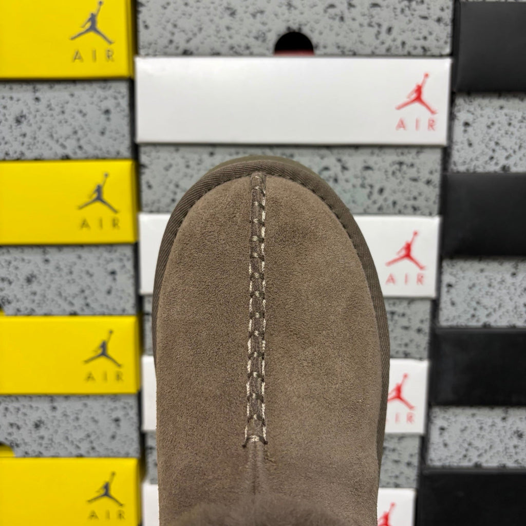 UGG Funkette Platform Clog – Women's Sherpa-Collar Suede Mule in Taupe