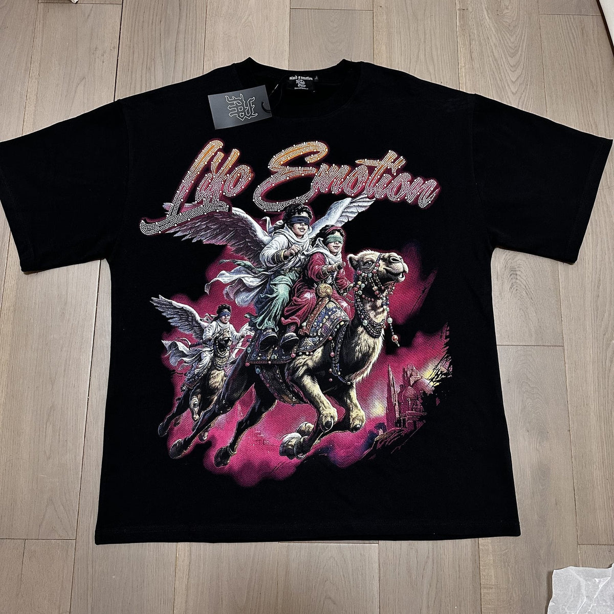MIXED EMOTION Horse-and-Rider Graphic T-Shirt