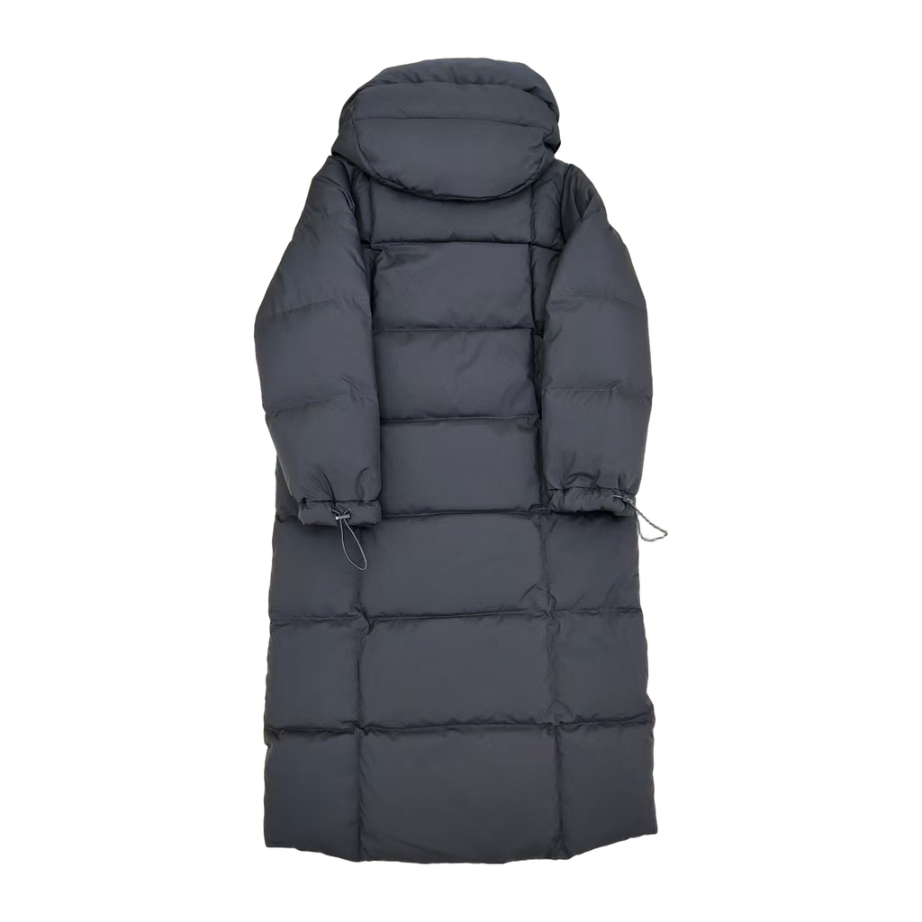 New Balance Long Hooded Puffer Coat – Black
