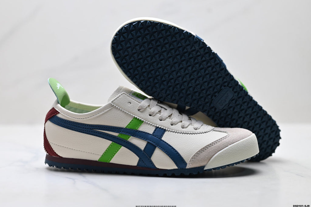 Onitsuka Tiger Retro Low Top White Navy Green Red Unisex Shoes Style 06