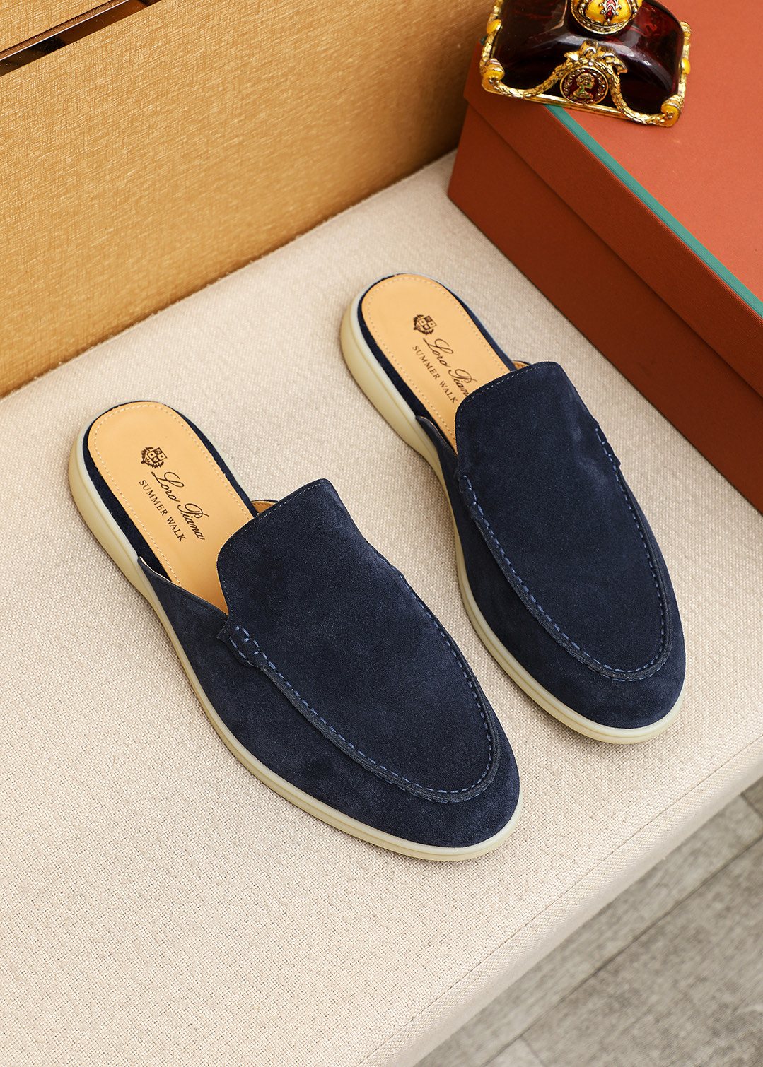Loro Piana Suede Backless Loafers