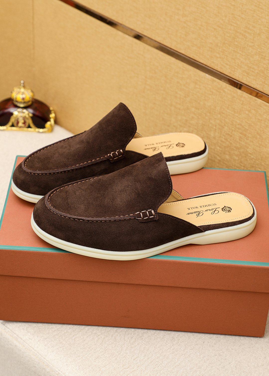 Loro Piana Suede Backless Loafers