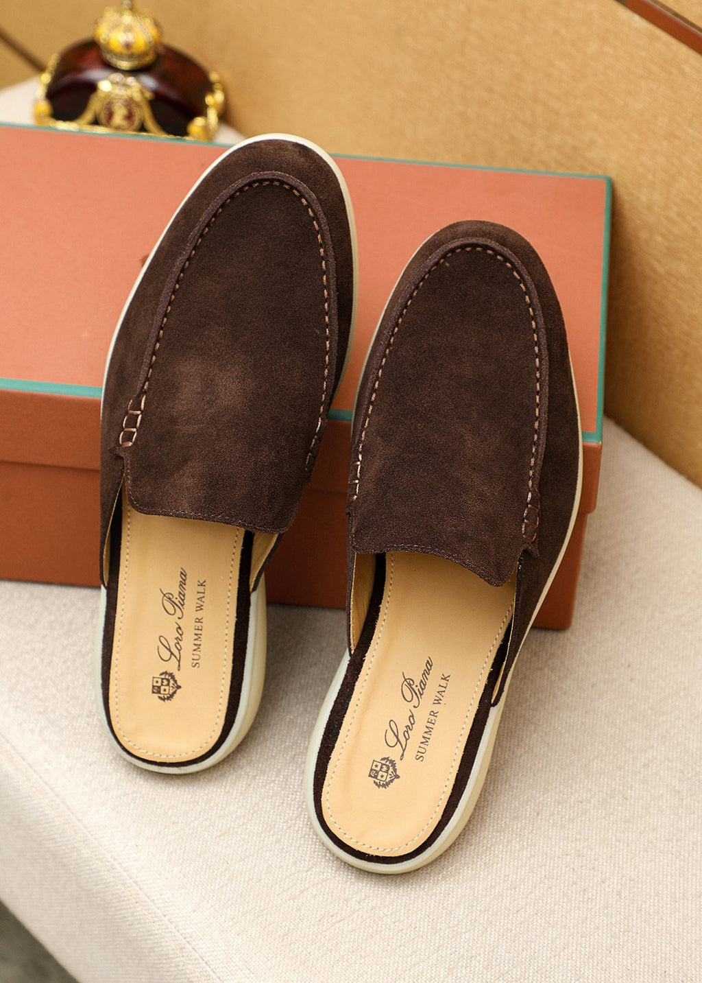 Loro Piana Suede Backless Loafers