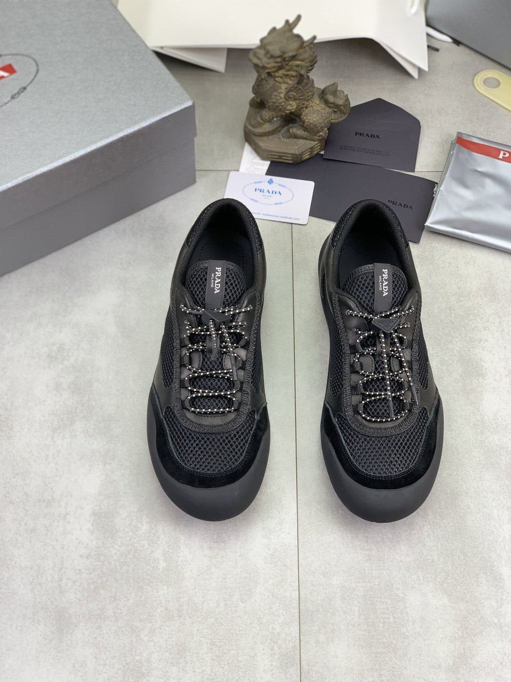 Prada Paneled Low-Top Sneakers