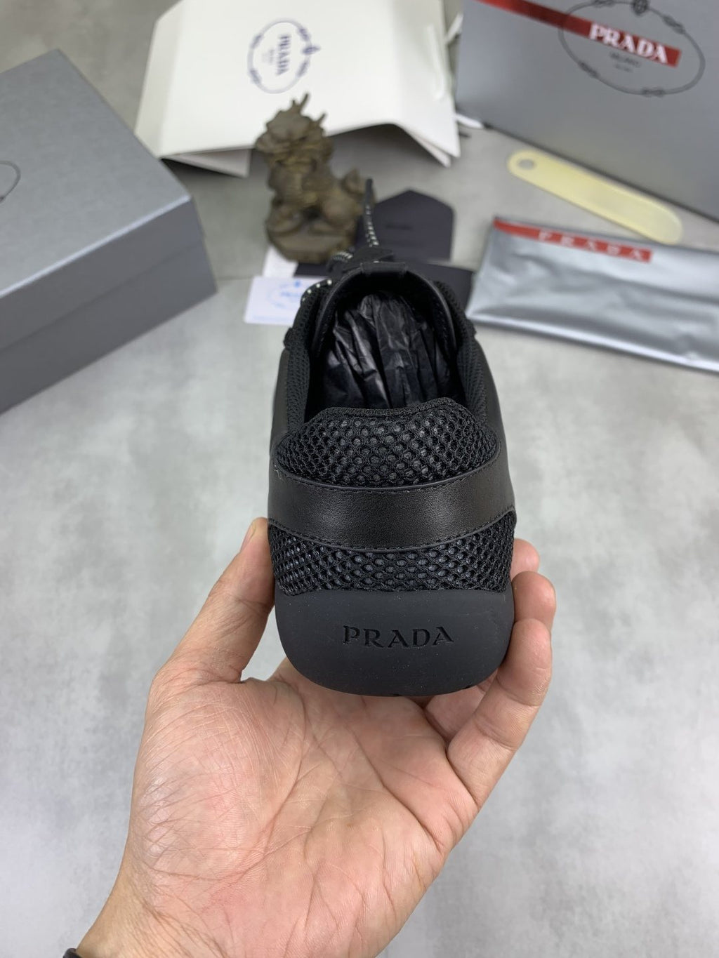 Prada Paneled Low-Top Sneakers
