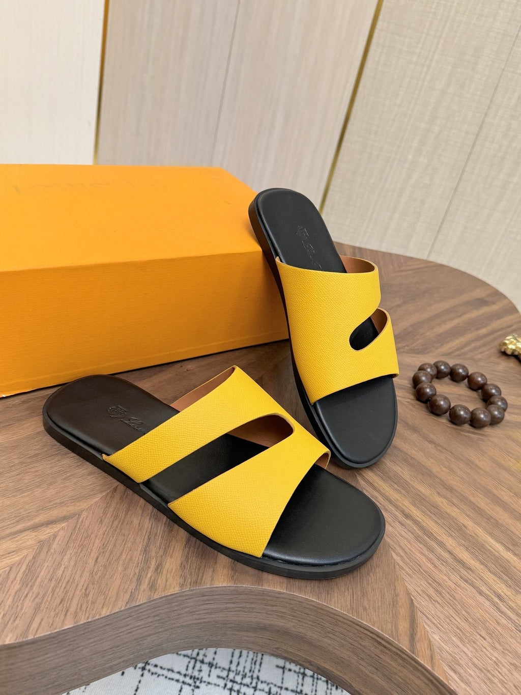 Loro Piana Cross-Strap Slide Sandals